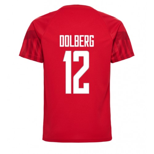 Danmark Kasper Dolberg #12 Hjemmedrakt VM 2022 Kortermet Danmark Kasper Dolberg #12 Hjemmedrakt VM 2022 Kortermet